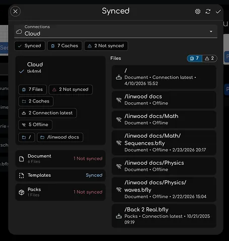 Screenshot of the new sync overview